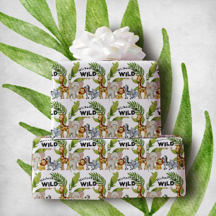 Papel De Regalo Aniversario de la fauna salvaje de una jungla