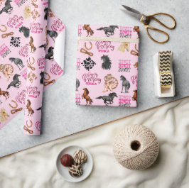 Papel De Regalo Aniversario de la gallina de los caballos