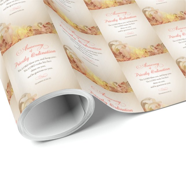 Papel De Regalo Aniversario de la Ordenanza de la Sacerdotalidad (Esquina del rollo)