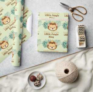 Papel De Regalo Aniversario del nacimiento del león de la pequeña 
