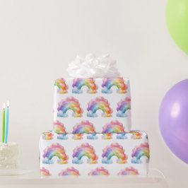 Papel De Regalo Aniversario del patrón arcoiris de los niños