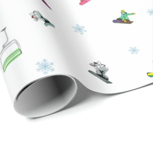 Papel De Regalo Aniversario del patrón azul de invierno del eleva