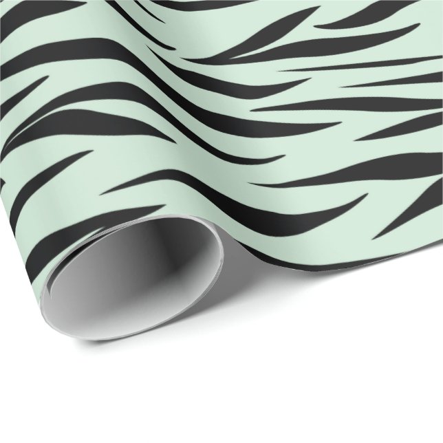 Papel De Regalo Aniversario del patrón de tigres Menthol Verde Sea (Esquina del rollo)