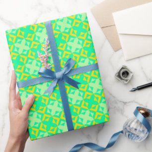 Papel De Regalo Aniversario especial geométrico inicial en negrita