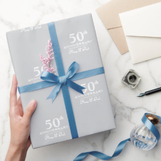 Papel De Regalo Aniversario personalizado moderno minimalista eleg
