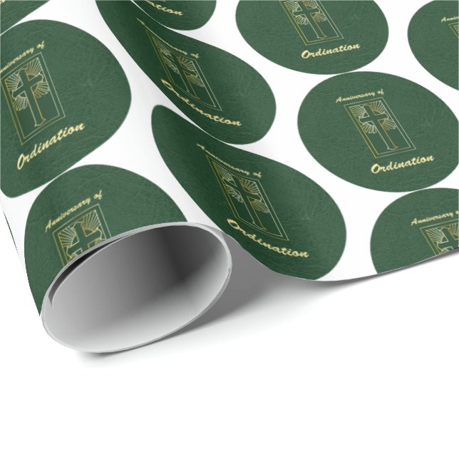 Papel De Regalo Aniversario sacerdote de cuero natural (Esquina del rollo)