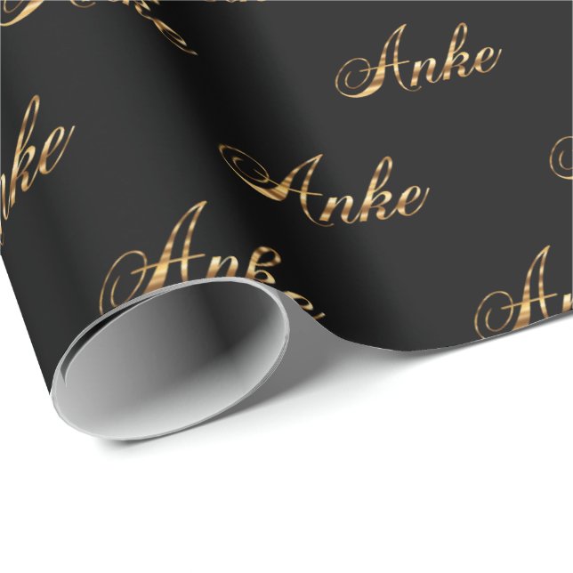 Papel De Regalo Anke gold Design Lettering Geschenkpapier (Esquina del rollo)