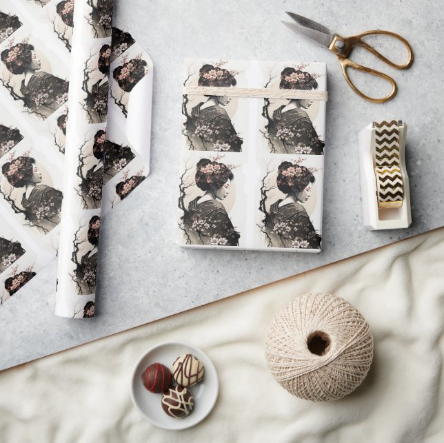 Papel De Regalo Anmutige japanische Geisha -  (Artesanía)