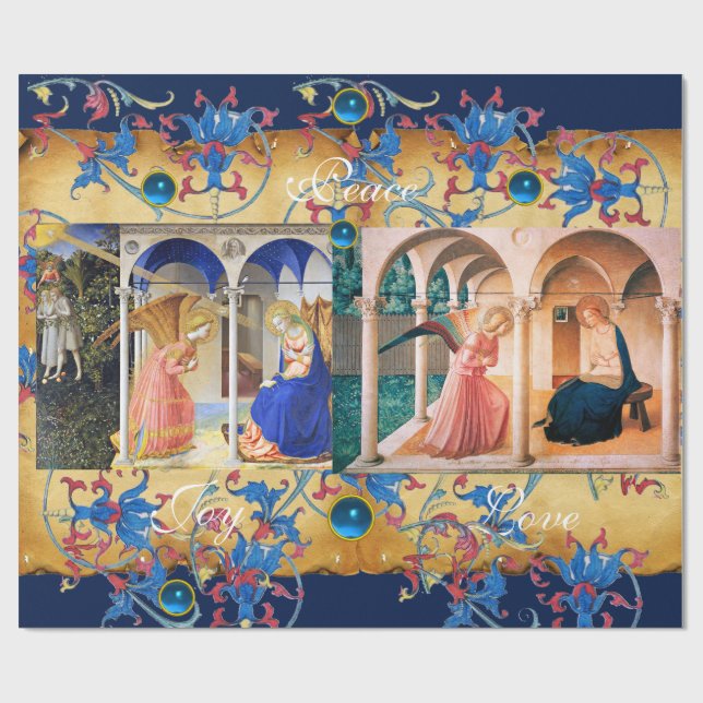 PAPEL DE REGALO ANNUNCIATION FRA ANGELICO PARCHE NAVIDADES (Superficie plana)