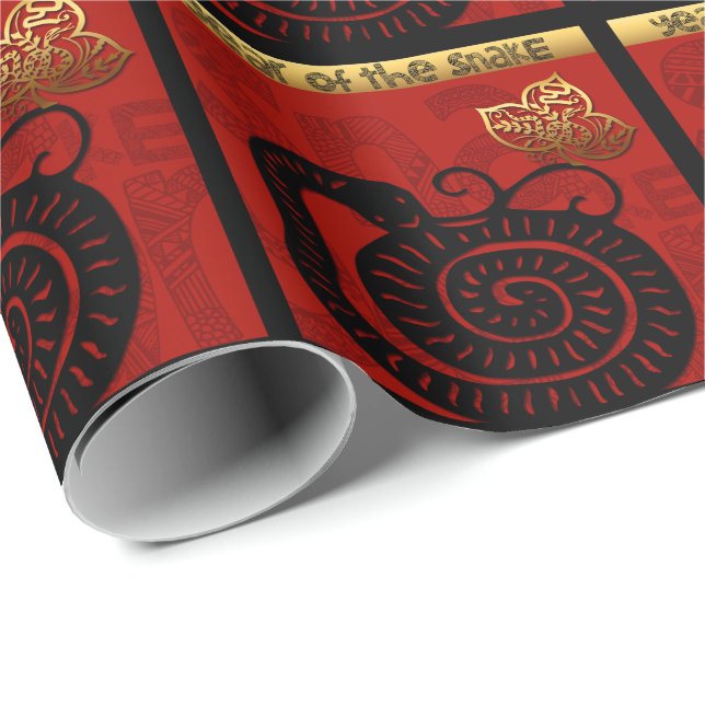 Papel De Regalo Año chino de la serpiente dulce 2025 cumpleaños zo (Esquina del rollo)