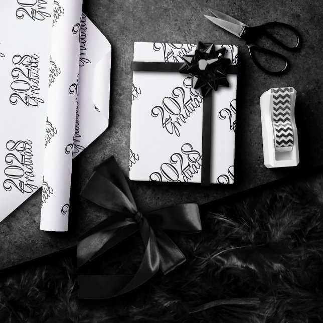 Papel De Regalo Año de graduación | Negro básico en la celebración (Subido por el creador)