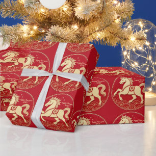 Papel De Regalo Año del Caballo 2026 Año Nuevo Chino 