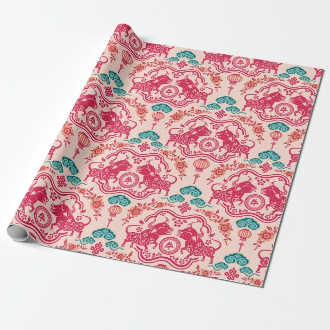 Papel De Regalo Año Del Ox (Desenrollado)