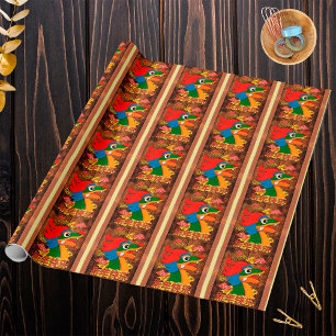 Papel De Regalo Año Nuevo Chino 2024 Papercut Dragón Madera Dorada