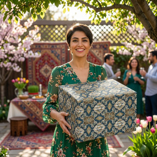 Papel De Regalo Año Nuevo Persa Regalos de fiesta Nowruz Azulejos
