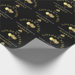 Papel De Regalo Años de Oro y Negro 65º cumpleaños