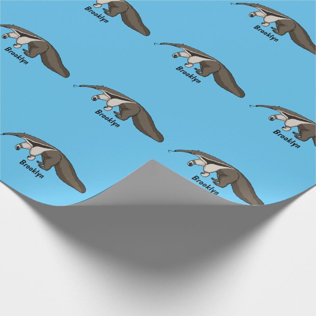 Papel De Regalo Anteater feliz personalizado ilustracion (Esquina)