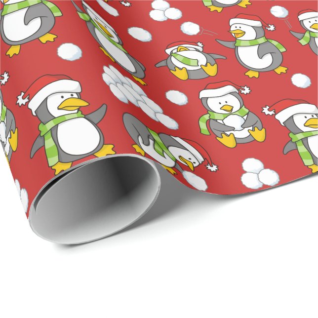Papel De Regalo Antecedentes de pingüinos navidades (Esquina del rollo)