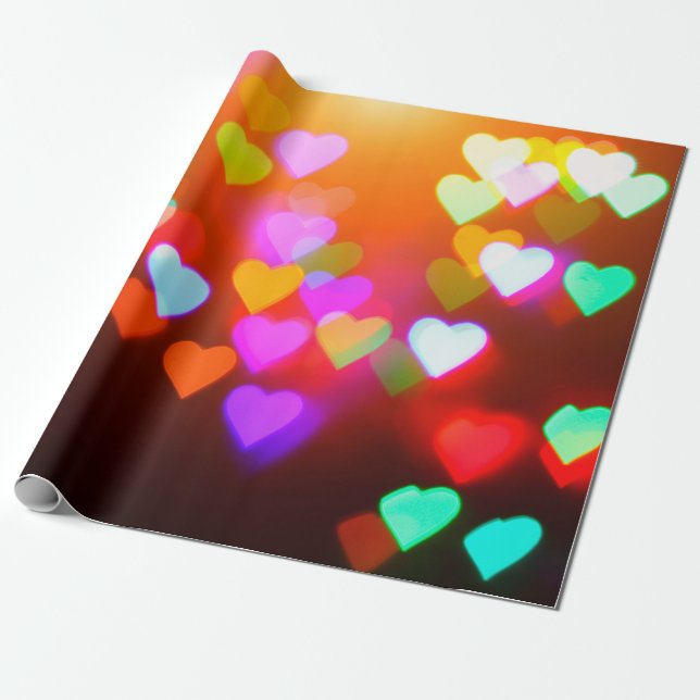 Papel De Regalo Antecedentes del bokeh de amor (Desenrollado)