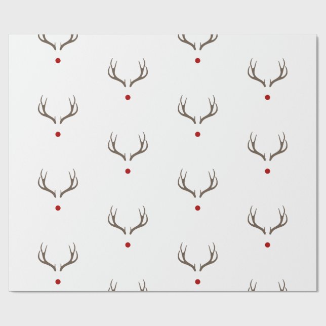 Papel De Regalo Anteojos de renos Rudolph Nariz roja brillante fes (Superficie plana)