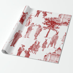 Papel De Regalo anticuario de origen animal victoriano toile antro