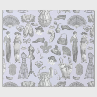 Papel De Regalo anticuario edwardian vintage moda señoras púrpura