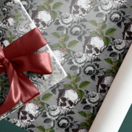 PAPEL DE REGALO ANTIGUA HABILITA ROSAS GRIS NEGRO