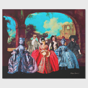 PAPEL DE REGALO ANTIGUA VENECIANA TOMA A FIESTA MASQUERADE