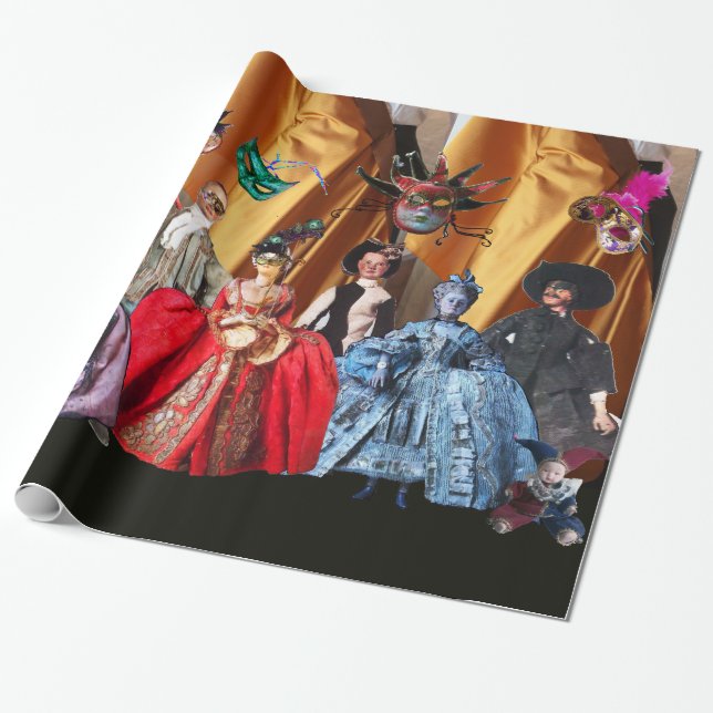 PAPEL DE REGALO ANTIGUAS BOMBAS ITALIANAS Y FIESTA MASQUERADE DE M (Desenrollado)