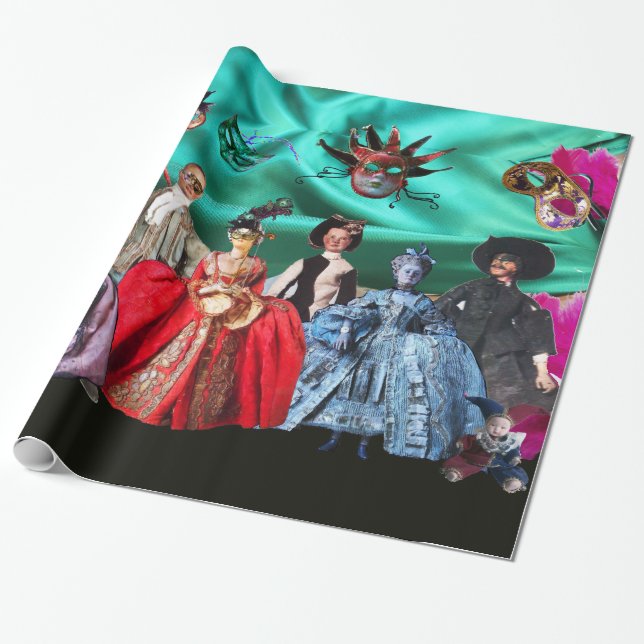 PAPEL DE REGALO ANTIGUAS BOMBAS ITALIANAS Y FIESTA MASQUERADE DE M (Desenrollado)