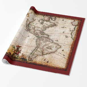 Papel De Regalo Antiguo Continente de América