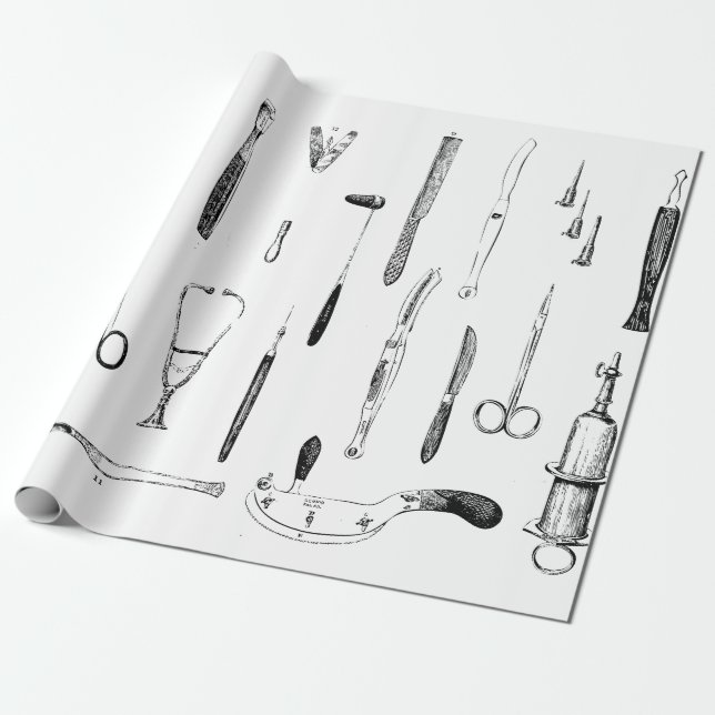 Papel de regalo antiguo de los instrumentos (Desenrollado)