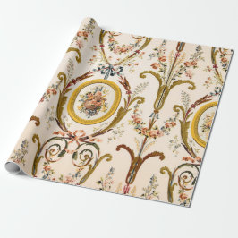 Papel De Regalo Antiguo Rococo Floral Gold Cream Decoupage