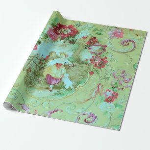 Papel De Regalo Antiguo Toile Victoriano Sage Green Decoupage