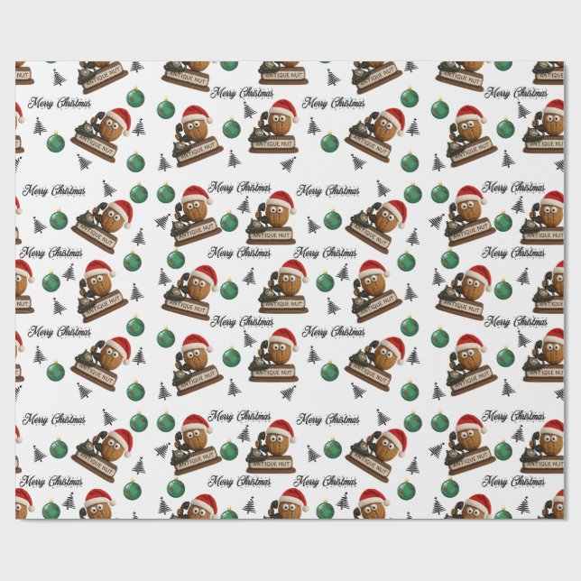 Papel De Regalo Antique Nut With Retro Phone Christmas Pattern (Superficie plana)
