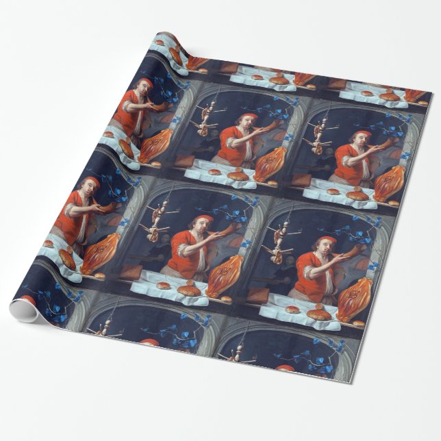 PAPEL DE REGALO ANTIQUE OVEN BAKER ,BAKERY BREAD TIENDA (Desenrollado)