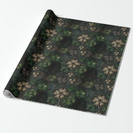 Papel De Regalo Antiqued Clover Damask Texture St. Patrick's Day