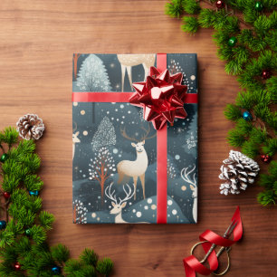 Papel De Regalo Antlers Navidades de caza de venados