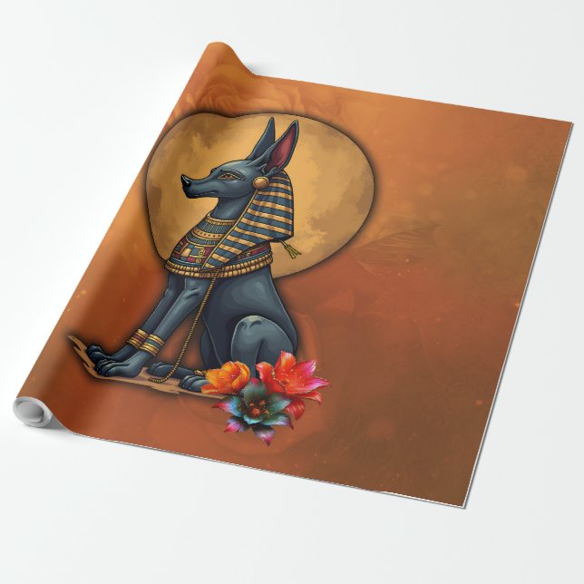 Papel De Regalo Anubis a la luz de la luna,  (Desenrollado)