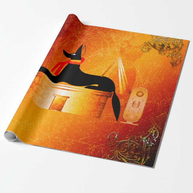 Papel De Regalo Anubis, antiguo dios egipcio (Desenrollado)