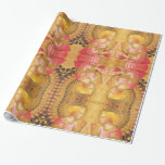 PAPEL DE REGALO ANUNCIACIÓN ANGEL GOLD PINK CHRISTMAS REETINAS<br><div class="desc">Obra italiana de arte medieval tardío de Fra Beato Angelico,  Ángel de Anunciación Detalle Italia.</div>