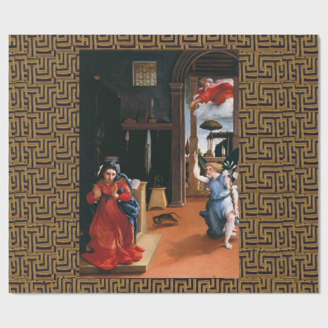 Papel De Regalo ANUNCIACIÓN RECANATI por Lorenzo Lotto (Superficie plana)