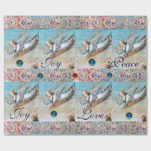 PAPEL DE REGALO ANUNCIACIÓN VOLANTE ANGEL GUSTO GEMSTONES AZULES R