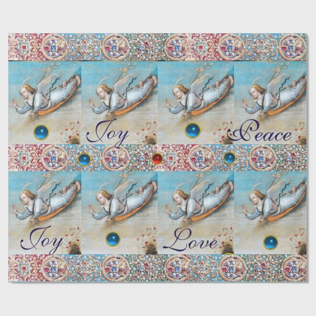PAPEL DE REGALO ANUNCIACIÓN VOLANTE ANGEL GUSTO GEMSTONES AZULES R (Superficie plana)