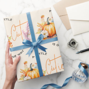 Papel De Regalo Anuncio de Embarazo de Calabacita Linda