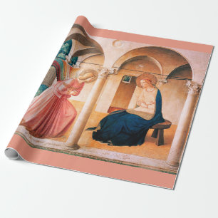 Papel De Regalo ANUNCIO de Fra Beato Angelico Navidades Pink