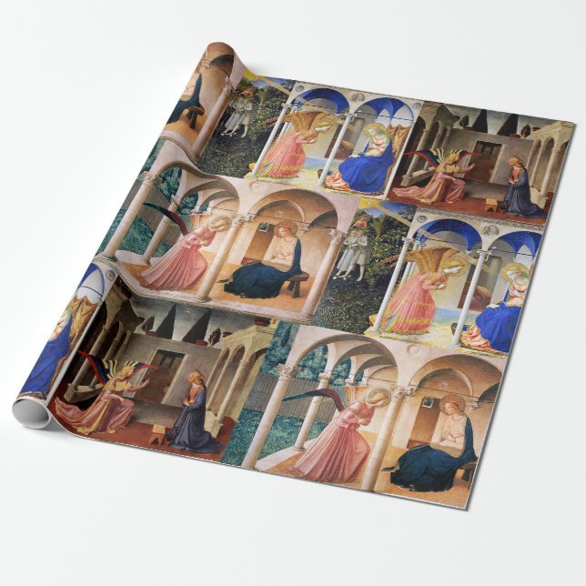 Papel De Regalo ANUNCIO de Fra Beato Angelico Navidades Wrapp (Desenrollado)