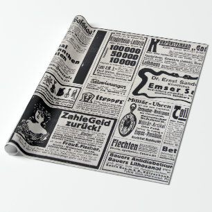 Papel De Regalo Anuncios típicos en alemán en una nueva Europa