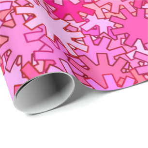 Papel De Regalo Aparatos geométricos modernos, fucsia y rosa