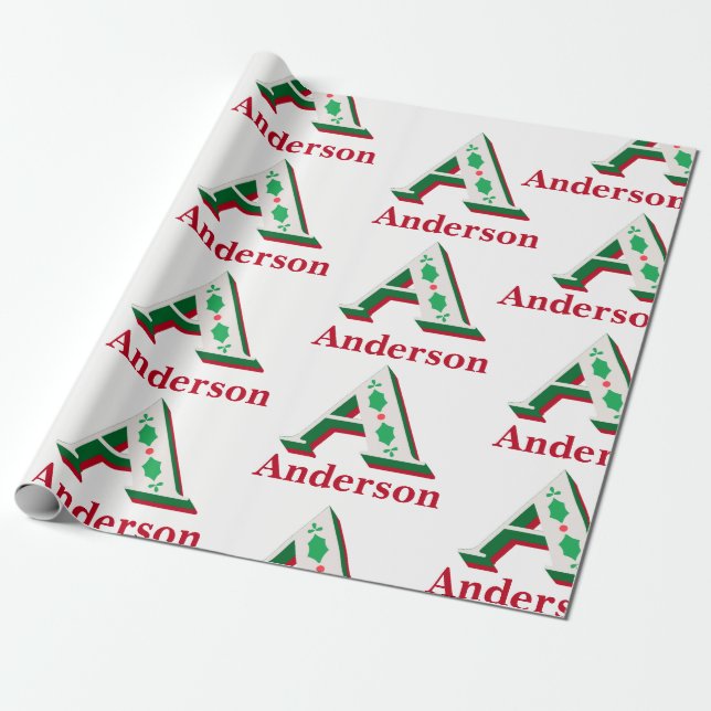 Papel De Regalo Apellido A navidades (Desenrollado)